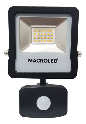 Reflector Led 20w Sensor Movimiento Luz Calida 3000k