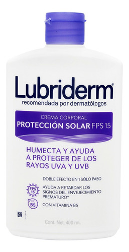 Crema Lubriderm Uv-15 Frasco X 400 Ml - mL a $106