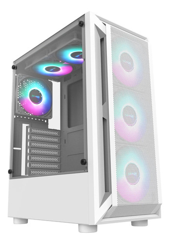 Chasis Gamer R-19 Blanco 1 Fan Cooler Malla Frontal