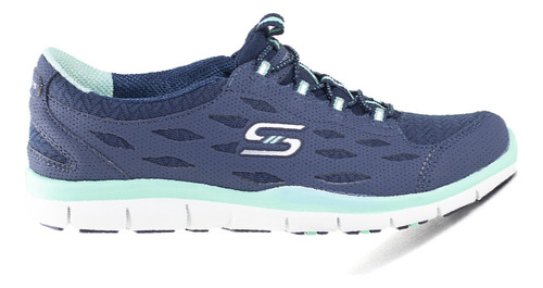 Tenis Skechers Comodos Full Circle 22604 Azul Verde Original