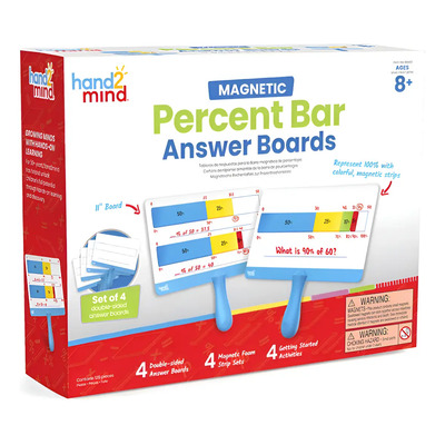 Hand2mind Pizarras De Respuestas Borrables Para Porcentajes Azul Blanco