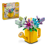 Lego® Creator 3 En 1 Flores En Regadera Juguete De Construcción 3 En 1 Convertible En Bota De Lluvia O En 2 Pájaros Posados En Una Percha, Set Inspirado En La Naturaleza 31149