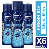 Desodorante Nivea Men Fresh Ice Pack 6 Unidad 150ml