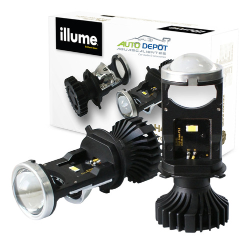 Focos Led H4 Lupa Mini Proyectores Illume Premium Alta /baja