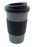 Vaso Térmico Taza 300cc Si O Si Tapa A Rosca Banda Silicona Color Negro Color