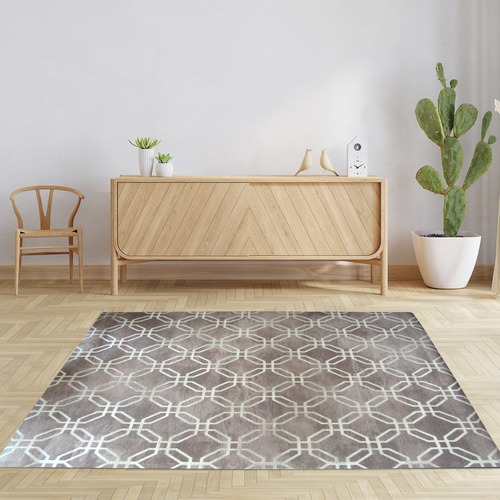 Alfombra Tapete Carpeta 100x150 Diseño Moderno Gris Antidesl