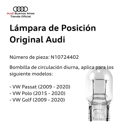 Lmpara De Posicin Volkswagen Passat 2011 Al 2021 Foto 3