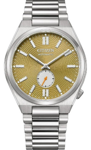 Reloj Citizen Automatico Tsuyosa Nk5010-51x Verde Correa Plateado Bisel Plateado