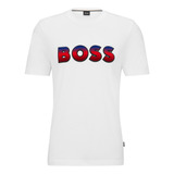 Camiseta Boss Em Algodão Com Logo Degradê