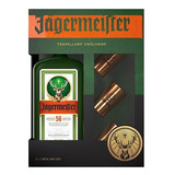 Licor Jagermeister Litro 1000ml Caja + 3 Shot Metal Jagger