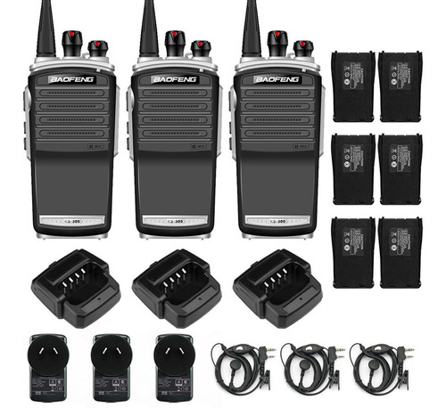 Handy Baofeng Kit X 3 Walkie Talkie Ks-305 16ch 5w + Extras