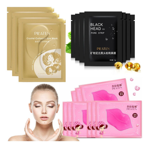 Kit X9 Mascarillas Para Puntos Negros Ojeras Labios Oferta