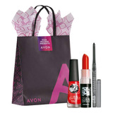 Kit Avon Color Trend Baton + Esmalte Vermelho + Delineador 