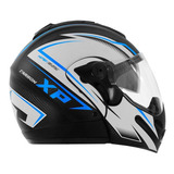 Capacete Escamoteável Mixs Captiva Viseira Solar Óculos Fumê Cor Carbon Xp Azul Tamanho Do Capacete 60