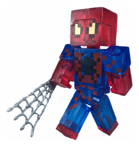 Figura Minecraft Spiderman Muñeco Articulado Luz Led Bootleg