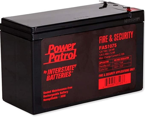 Interstate Batteries 12v 7ah Batería Contra Incendios Y Segu