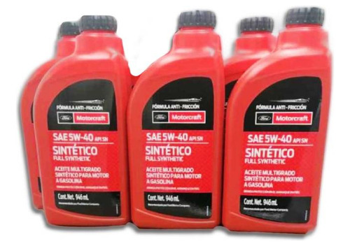 7 Litros De Aceite 5w40 100% Sintetico A Gasolina