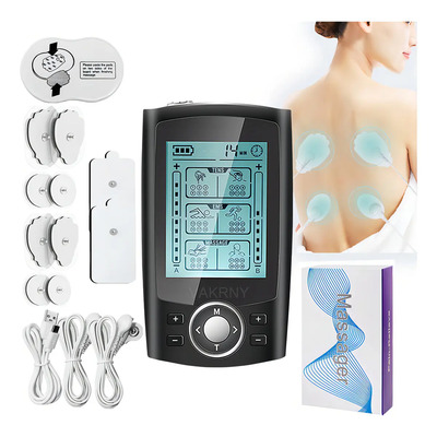 Vakrny Estimulador Muscular De 36 Modos De Unidad Tens Ems De Doble Canal, Masajeador De Pulso Eléctrico Recargable Con 10 Almohadillas De Electrodos, Artritis, Rigidez Muscular | Meses sin interés