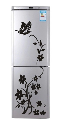 Sticker Vinil Decorativo Flores Mariposas Para Refrigerador