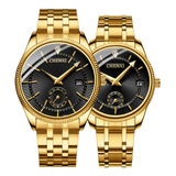 Reloj De Pulsera Para Pareja Vestido De Reloj Dorado Para Ho