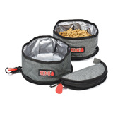 Set Platos Plegables Agua Y Comida Para Viajes Perros Kong