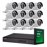 Kit Seguridad Hikvision Dvr 16 Ch + 12 Camaras +1tb Cctv M3k