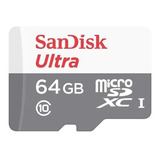 Cartão De Memoria 64gb Micro Sd Cl10 80mb/s Ultra Sdsquns