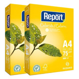 Papel Sulfite A-4 75g Colors Report Amarelo 500fls C/2 Pcts