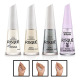 Kit Esmalte Risque Atacado Brancos Glitter Extra Brilho 8ml