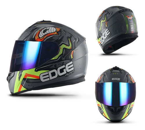 Casco Integral De Moto Casco Edge Swift Certificado Dot Ece