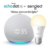 Parlante Alexa Amazon Echo Dot 4ta  Reloj + Bombilla Sengled