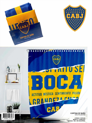 Cortina De Baño Boca Juniors River Plate Oficiales De Teflon