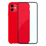 Capinha Silicone Aveludada Compatível iPhone 11 + Película3d