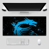 Mouse Pad Grande 90x40 Couro Gamer Desk Pad Dragão Azul Jogo