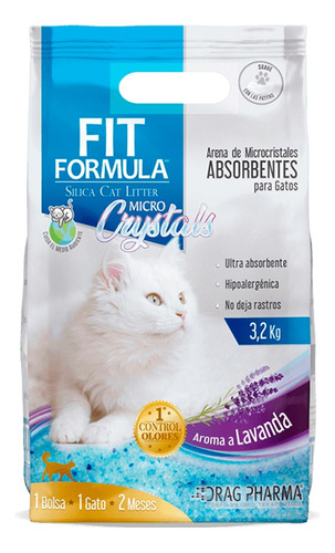 Arena Silica Para Gatos Fit Formula Micro Cristales 3,2kg 