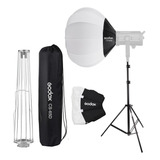 Kit Soft Box Lanterna 65cm Godox Bowens E Tripé 2,6 Metros