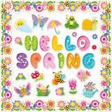 70pcs Hello Spring Juego De Decoraciones Tablón De Anu...