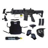 Paquete Marcadora Tippmann Tmc Black Guantes Chaleco Xchws P