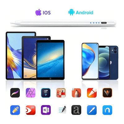 Lápiz Óptico Stylus Pluma Universal Para iPad,Carga Rápid,Lápiz Óptico Capacitivo Stylus Pen Para iPad Android Tablet Celular Blanco USB-C | MercadoLibre
