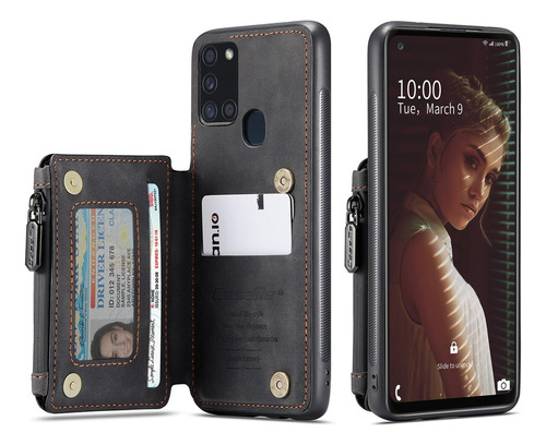 Funda De Doble Cierre Magnético Wallet Para Samsung