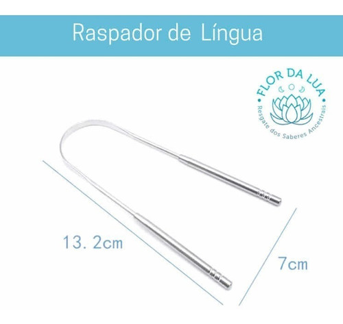 Kit 2 Raspador De Língua Ayurveda Limpador Inox Puro 100%