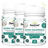 Acido Hialurônico 60 Cáps 2000mg Sunfood Kit 3 Potes