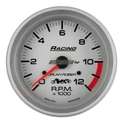 Tacometro Orlan Rober Moto 80mm 12.000 Rpm 12v Racing 332