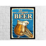 Cuadro Decorativo Vintage Birra Moto Con Vidrio  32x42cm