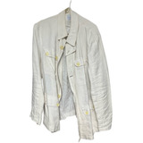 Campera Saco Key Biscayne Hombre Lino Blanco Talle M (50)