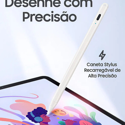 Caneta Pencil Stylus Universal Alta Precisão Para Tablet Samsung Galax Positivo Android Ios Active Branca | MercadoLivre