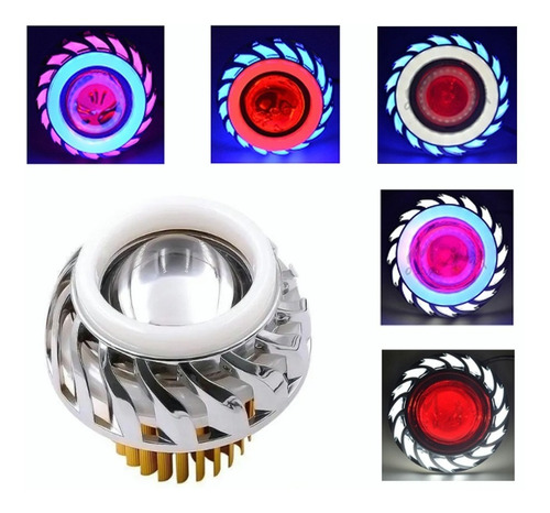 Lupa Led Faro Ojo De Angel Y Demonio Motos Auto Tipo Turbina