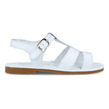 Sandalias Huaraches Kinder Niña Zapatos Piel Blanco (11.0 - 