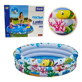 Piscina Infantil 180 Litros Colorida Criança Inflavel Top Cor Cinza