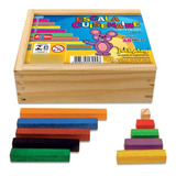 Escala Cuisenaire Individual 68 Peças Caixa De Madeira